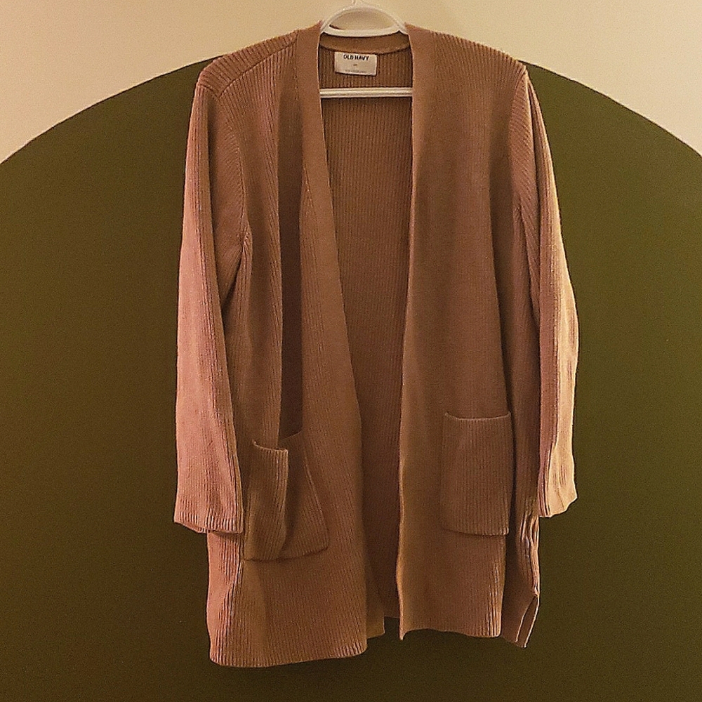 Tan knit cardigan